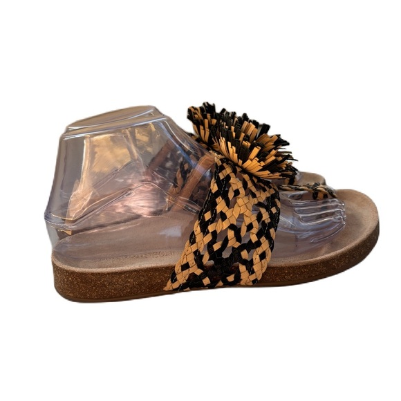 Ulla Johnson Netta Sandal Melange Black and Cream Size 37 Size 7 US Toe Strap - Picture 9 of 16